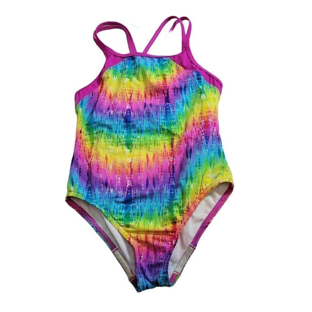 Speedo Girls rainbow swimsuit 10/12